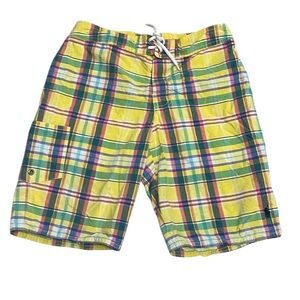 Polo Ralph Lauren Boys Plaid Swim Shorts Trunks Size 10/12